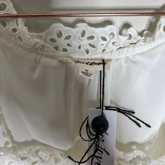 For Love & Lemons Hermosa Eyelet Cute Sweet Mesh Sleeve off Shoulder Dress - Picture 5 of 10